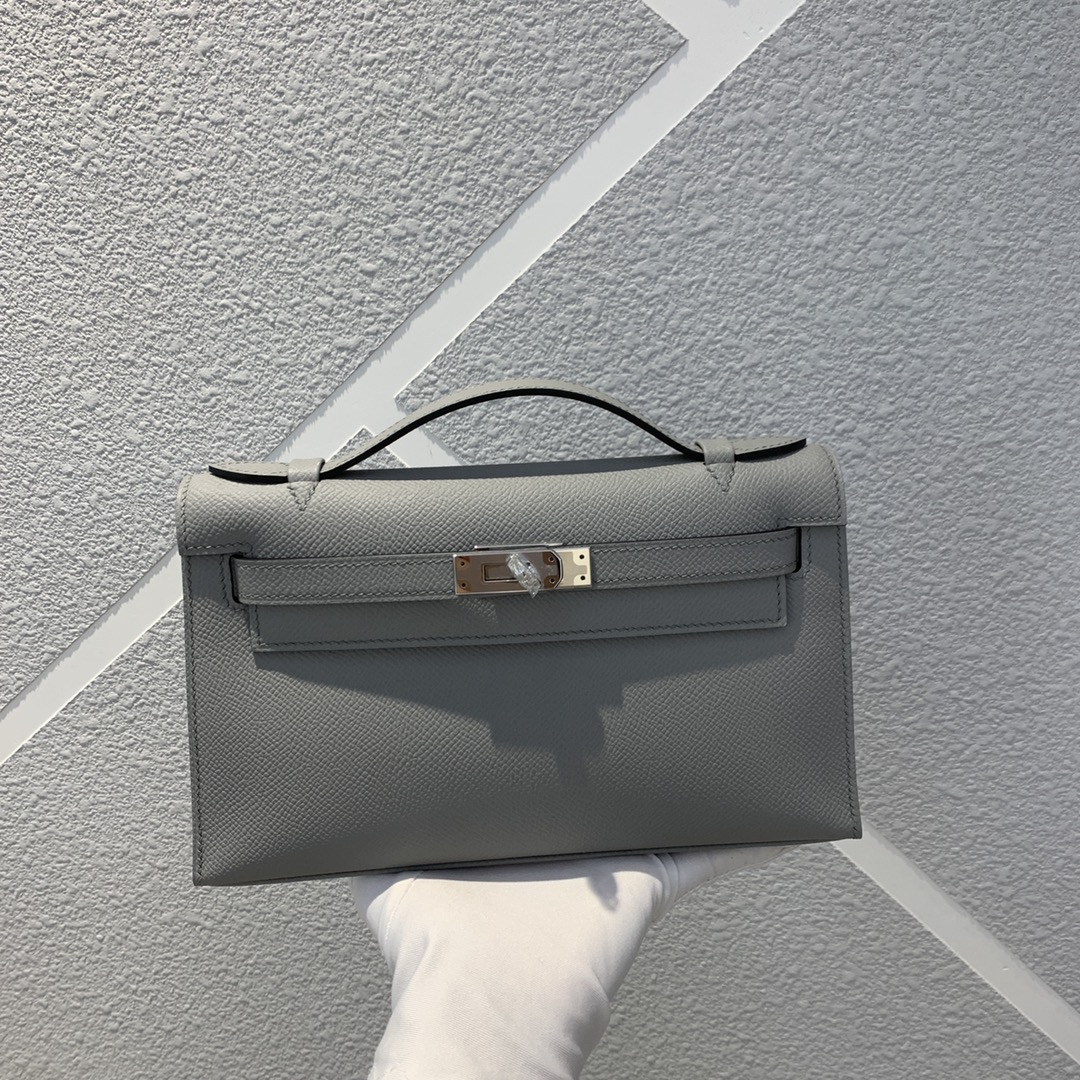 에르메스 미니 켈리백22 그레이 은장 앱송